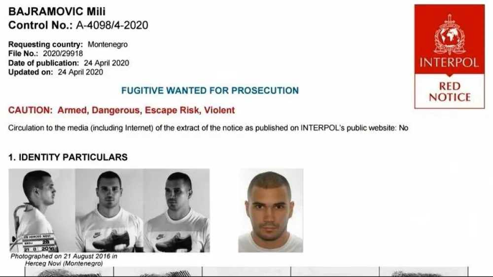 Potjernica za Bajramovićem (Foto: Interpol)