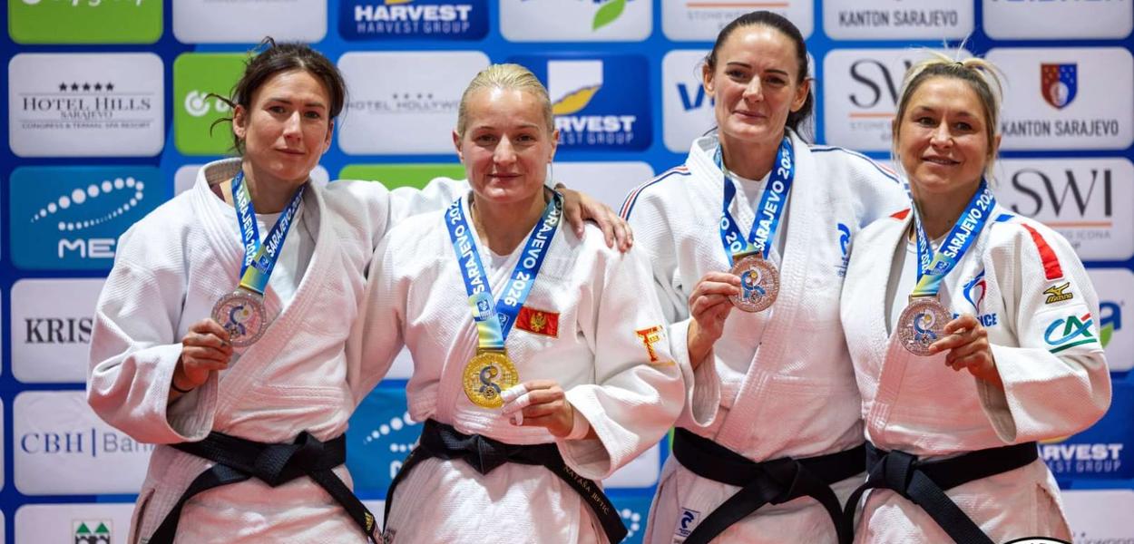 Mirjana Martinović na pobjedničkom postolju (Foto: Džudo savez Crne Gore)