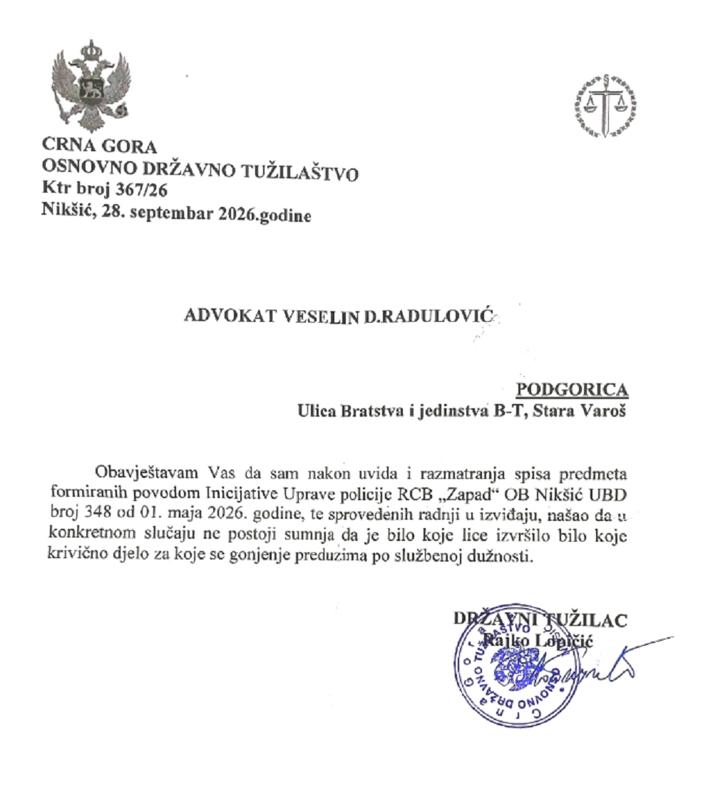 Odluka ODT-a Nikšić