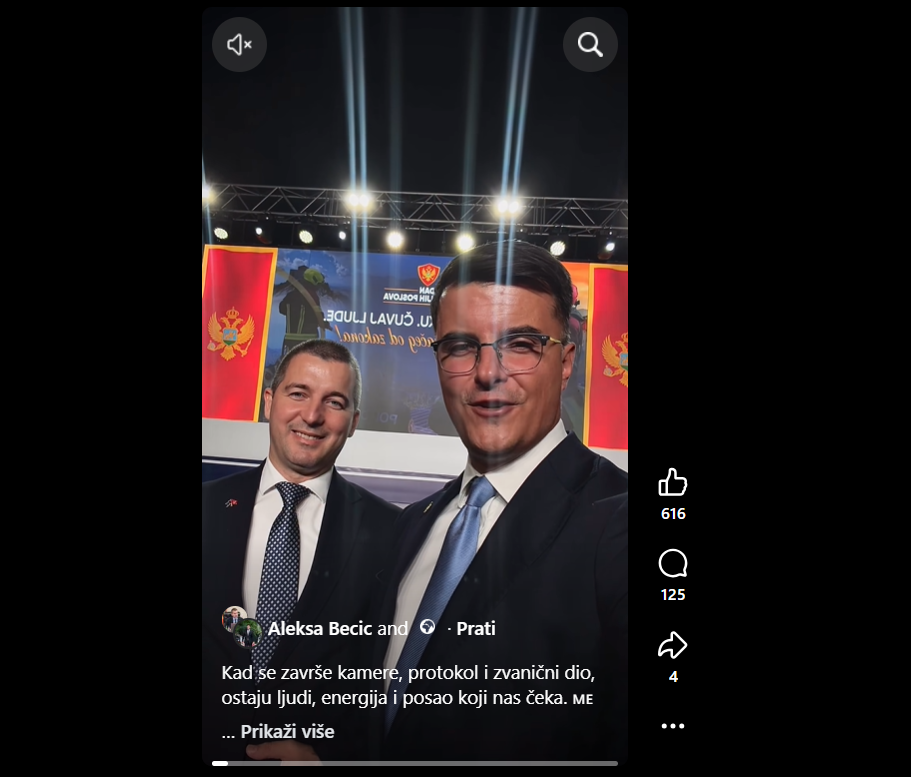 ,,HVALITE ME USTA MOJA": Sellfmarketing Alekse Bečića i Danila Šaranovića 2. oktobra (Foto: Screenshot Portal ETV )