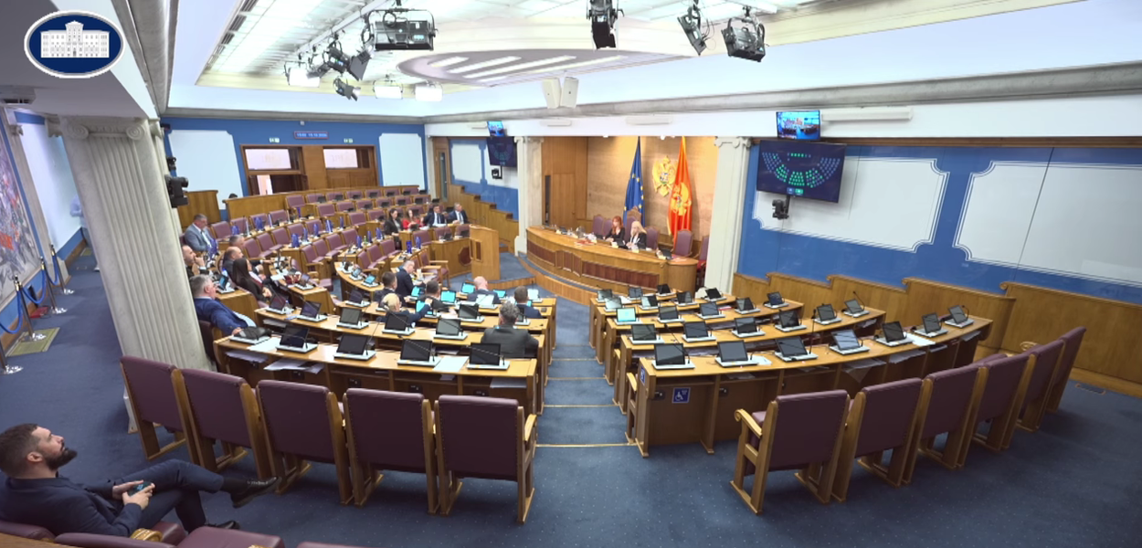 From today's Assembly (Foto: Skupština Crne Gore/Youtube)