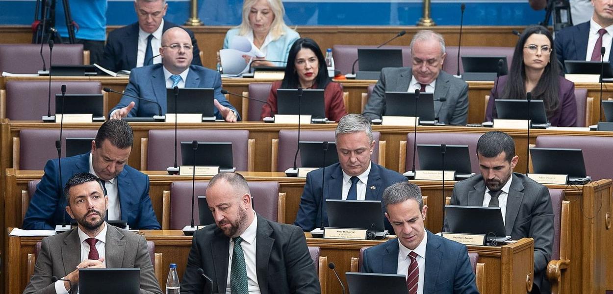 Poslanici opozicije u Skupštini Crne Gore danas (Foto: Skupština Crne Gore)