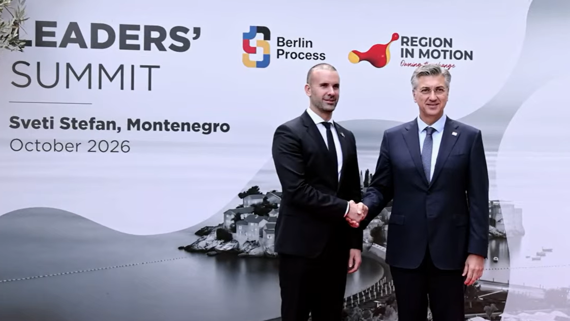 Milojko Spajić i Andrej Plenković (Foto: screenshot)
